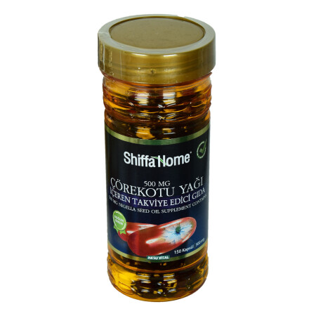 Shiffa Home Çörek Otu Yağı Soğuk Pres 500 Mg x 150 Kapsül - Aksuvital