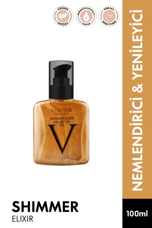 Shimmer Elixir Face Body Hair Care Oil Vegan Renewing Repair Moisturizing 100ml - Viavior