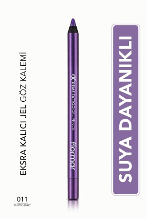Shimmering Permanent Eye Pencil (PURPLE) - Extreme Tattoo Gel Pencil - 011 Purple Blaze - 8682536041188 - Flormar