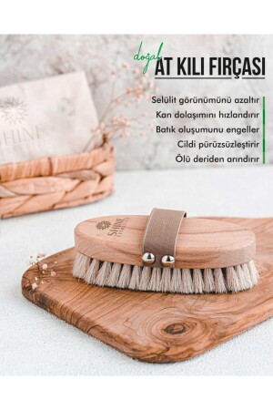 Shine Kozmetik %100 Doğal At Kılı Selülit Fırçası - Shine Farma Kozmetik