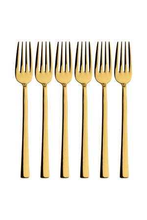 Shiny Gold Dessert Fork 6 Pieces Breakfast Fork Set Boxed Set Stainless Steel NGDZ DESSERT FORK GOLD 6 LI - Kitchen Design Lab