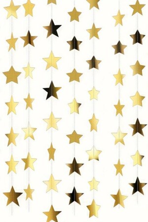 Shiny Star Gold Gold Ornament Stringed 4 Meters Extending Party Ramadan Feast Ornament Background Decor All Ages - Huzur Party Store