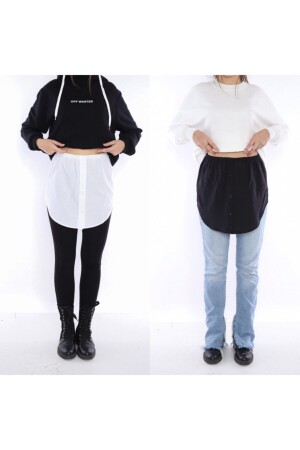 Shirt Skirt Savior Underwear Skirt 2 Pack Poplin Black-white - Bireysa