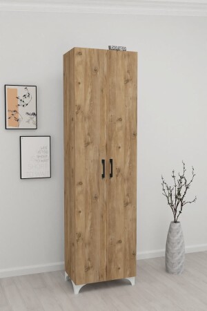 Shoe Cabinet with 8 Shelves and 2 Doors, Pine - Bofigo
