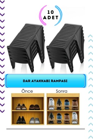 Shoe Ramp - 10 Pieces Narrow Shoe Organizer - Shoe Rack Collector - Organizer Organizer - Bimbambom