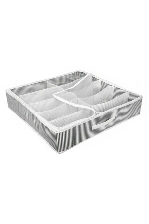 Shoe Storage Bag 12 Compartments Shoes Under Shoe Bag - Black White - Toptan Bulurum