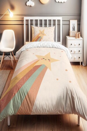 Shooting Star Patterned Single Baby Kids Duvet Cover Set - Evpanya