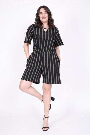 Short Jumpsuit with Front Cross Detail - Myline