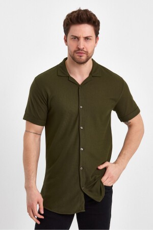Short Sleeve Slim Fit Knitted Shirt WMS043 - WAMOSSALAPLI