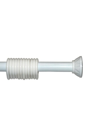 Shower Curtain Pipe 90cm-130 Cm White Spring Bathroom Curtain Pipe Curtain Hanger Metal - Zethome