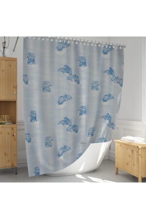 Shower Curtain Washing Machine Cover Set 7085 Yunus Model Double Wing 2x100x200cm 150150 - Evdy