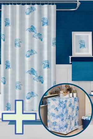 Shower Curtain Washing Machine Cover Set Bathroom Decoration Set - Tropikhome