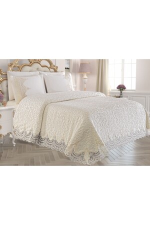 Si. bella Istanbul Französisches Spitzendecken-Set – 6-teiliges luxuriöses französisches Spitzendecken-Set SiBella-İSTbattaniye-m35 - Nikadu