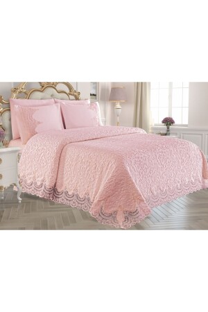 Si. bella Istanbul French Lace Blanket Set - 6 Piece Luxury French Laced Blanket Set SiBella-İSTbattaniye - Çalışkan Çeyiz Evi