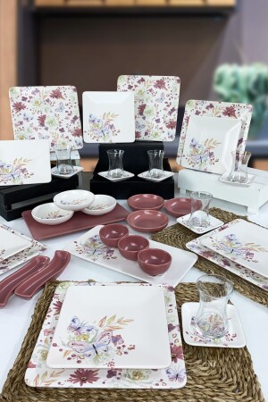 Siera Bahar Serie 37-teiliges Frühstücksset für 6 Personen - Keramika