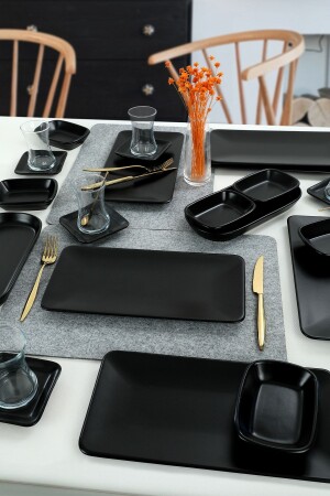 Siera Matte Black Dowry Set 26 Pieces for 6 Persons CKBREAKFAST PACKAGESIERA000026 - Keramika