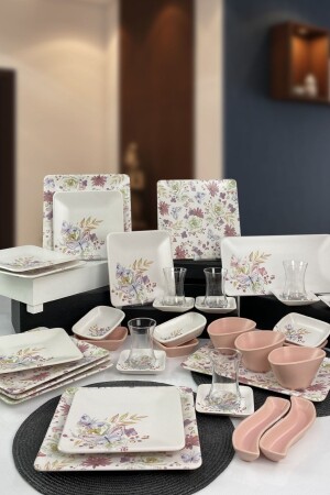 Siera Spring Series 37 Piece Breakfast Set for 6 Persons BHR19717 - Trendymutfak