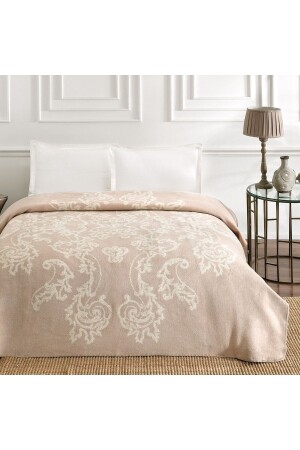 Sierra Double Cotton Blanket Beige - Taç
