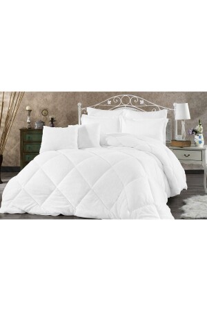 Siesta-Mikrofaser-Kingsize-Steppdecke – 220 x 240 cm, Weiß - Zarif Home
