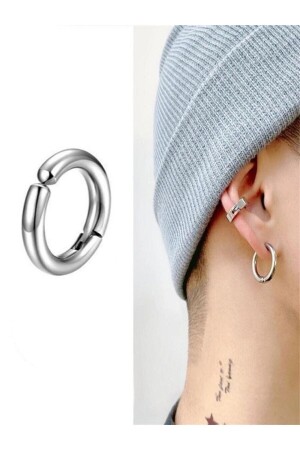 Sıkıştırmalı Deliksiz Fake 316l Paslanmaz Cerrahi Çelik Unisex Küpe Kıkırdak Küpe Ear Cuff (1 ADET) - Mazen