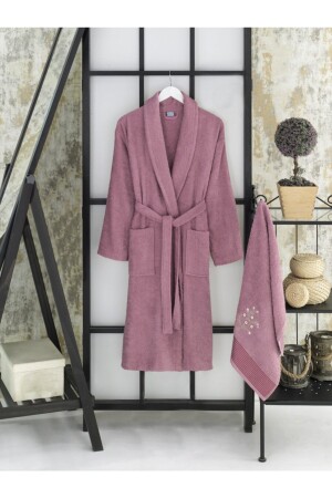 Şilay Large Size Towel Bathrobe Set of 2 Plum - Şilay Home