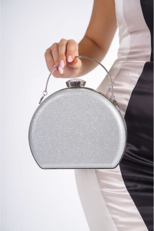 Silberne Abendtasche für Damen BG1175-310-0001 - Moda Değirmeni
