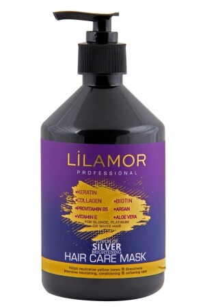 Silberne Haarpflegemaske 500 ml - Lilamor