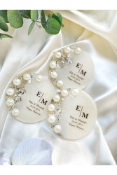 Silberner Epoxid-Magnet mit Perlen – Versprechen – Verlobung – Hochzeit – Hochzeit – Henna-Geschenk-Organisation – 15 Stück - Gami Handmade