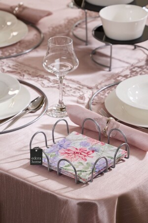 Silberner quadratischer 18-cm-Serviettenhalter-Café-Restaurant-Hotel- Luxus-Küchengeschirr Große Servietten aus Metall und Edelstahl - Edora Home
