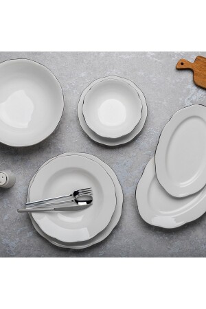 Silbernes 30-teiliges Tafelservice für 6 Personen 58YMT000720 - Aryıldız