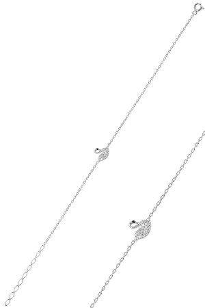 Silbernes rhodiniertes Schwanenmodell-Armband - Söğütlü Silver