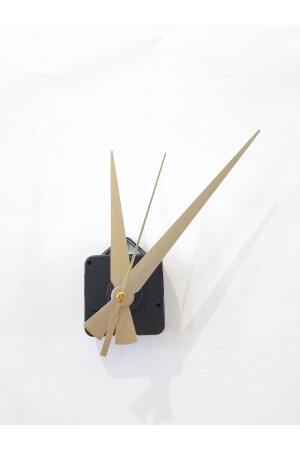 Silent Working Clock Mechanism with Oversized Hanger, Gold Color (hour: 13cm - Minute hand: 18cm) - Wooden Factory
