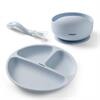 Silicone baby tableware set blue – 3 pieces - BABYONO