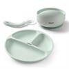 Silicone baby tableware set green – 3 pieces - BABYONO
