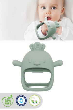 Silicone Baby Teether - Teething Glove Newborn Teether Green - Meleni Baby