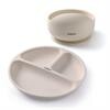Silicone children's tableware set beige – 2 pieces - BABYONO