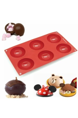Silicone Hemisphere Shaped Ball Surprise Egg Chocolate Cake Mold 78900* - KanyonGrup