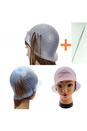 Silicone Highlight Cap Perforated Hair Coloring Metal Crochet - Sinka