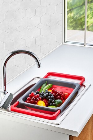Silicone Large Size Accordion Foldable Sink Strainer 5.5 lt EW-SGÇ456 - KÜÇÜK EW