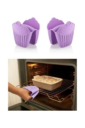 Silicone Oven Mitts Insulated Non-Slip Fireproof Heat Microwave Oven Pot Tray Holder - Özsima