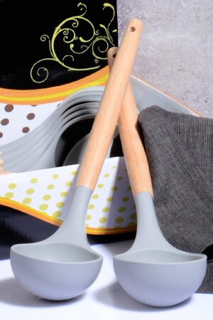 Silicone Scoop with Bamboo Handle - Porselen Diyarı