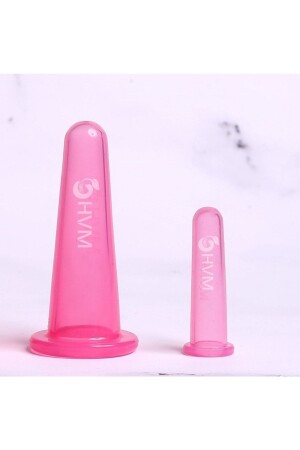 Silicone Vacuum Facial Massage Cup, Facial Cupping Set of 2 Pink sm2 - HVM