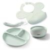 Silikon bebek besleme seti, yeşil – 4 parça - BABYONO