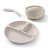 Silikon bebek yemek takımı, bej – 3 parça - BABYONO