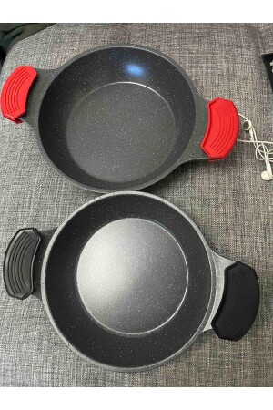 Silikon-Griffhalter-Set, 1 Paar schwarz, 1 Paar rot, kompatibel mit neuen Pfannen, Töpfen und Untertassen - Gvg