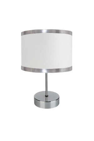 Silindir Krom Beyaz Metal Abajur EV-176 - EvLight