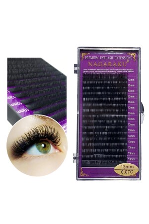 Silk Eyelashes 0-07 C Curl 13mm Length - Nagaraku