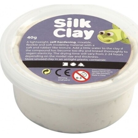 Silk modeling clay - white color, 40 g - Creativ