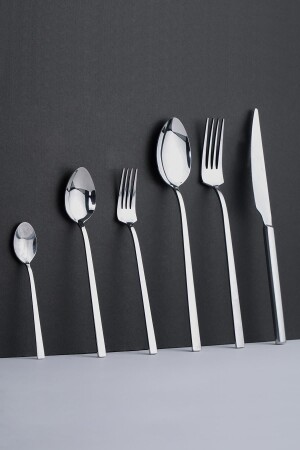 Silver 72 Piece Steel Fork Spoon Knife Set for 12 People 05001 0470 - ACAR