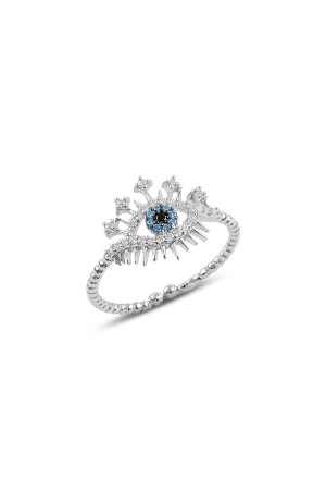 Silver Adjustable Eye Model Ring - Söğütlü Silver